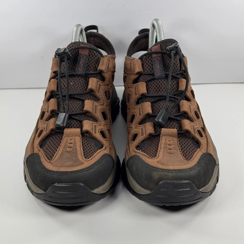 Columbia Mens Brown Leather Mesh Hiking Sandals Vibram Sole Size 8 BM4520-231